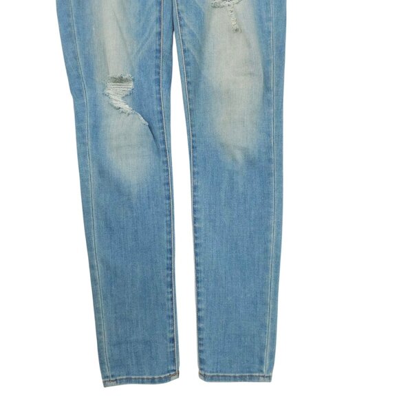 American Eagle Super Stretch Jegging Womens 8L Whiskered Distressed Ripped Denim - Picture 10 of 15